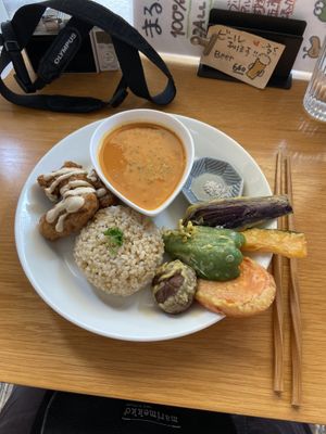 Lunch set  at Marugoto Vegan Dining Asakusa in Tokyo