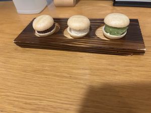 monaka ice cream  at Marugoto Vegan Dining Asakusa in Tokyo