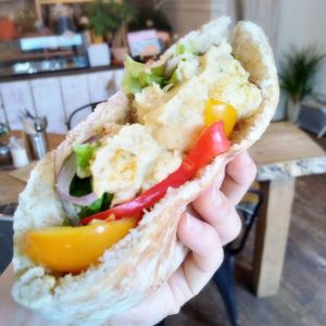 hummus sand at Marugoto Vegan Dining Asakusa in Tokyo