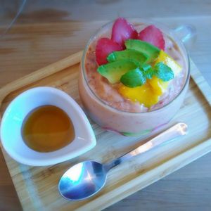 strawberry parfait at Marugoto Vegan Dining Asakusa in Tokyo