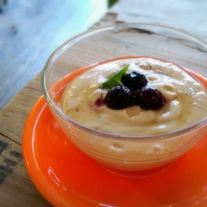 chocolate mousse made from Japanese sake lees  and soymilk at Marugoto Vegan Dining Asakusa in Tokyo