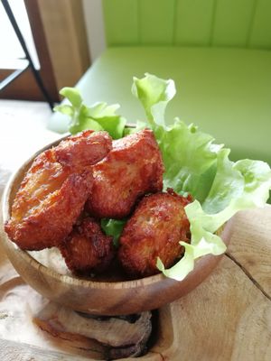 Fake meat side dish at Marugoto Vegan Dining Asakusa in Tokyo