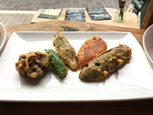 Tempura at Marugoto Vegan Dining Asakusa in Tokyo