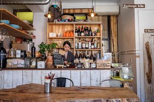 Inside Farm Cafe at Marugoto Vegan Dining Asakusa in Tokyo