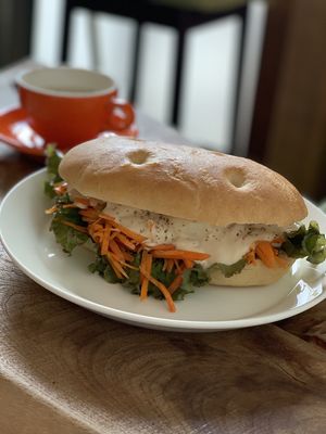 Falafel Burger at Marugoto Vegan Dining Asakusa in Tokyo