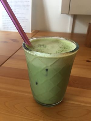 Matcha latte  at Marugoto Vegan Dining Asakusa in Tokyo