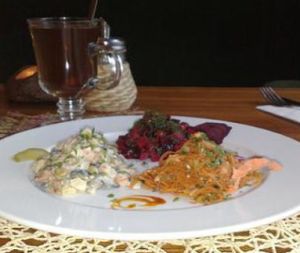 my plate at Cafe Botanika in St Petersburg