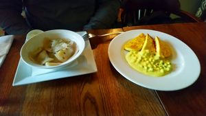 Potatoes Ravioli and farmer cheese at Cafe Botanika in St Petersburg