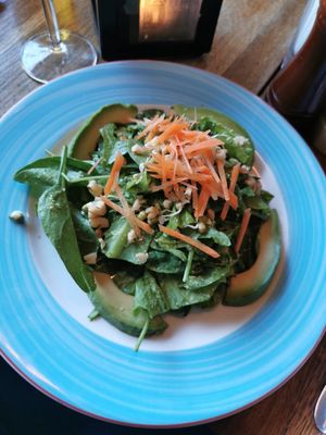 Vegan Salad with avocado dressing at Cafe Botanika in St Petersburg