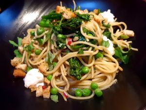 Spaghetti brocollini at Rococo in St Kilda