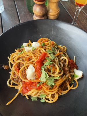 Vegan Spaghetti Bolognese  at Rococo in St Kilda