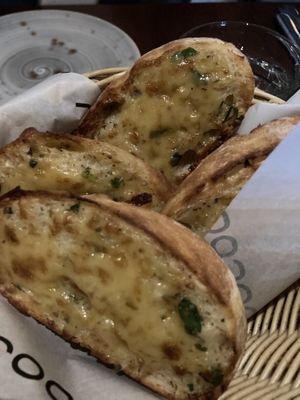 Cheesy garlic bread - I LOVED this   at Rococo in St Kilda