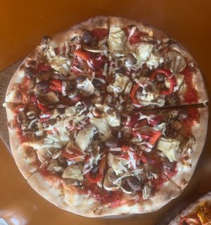 Vegetarian pizza was tasty. at Borruso's in Crows Nest