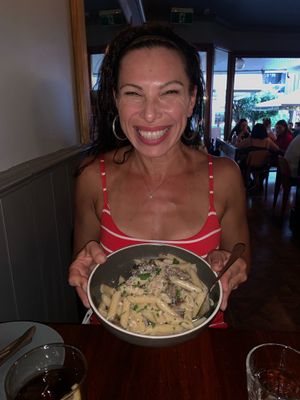 Vegan pasta with mushrooms!! One of the best pastas ever!!! at Borruso's in Crows Nest