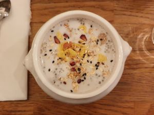 Tapioca dessert with fruits and seeds at Kapunka Vegan in Paris