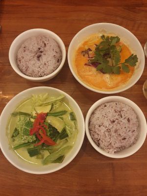 Green curry & Massaman curry at Kapunka Vegan in Paris