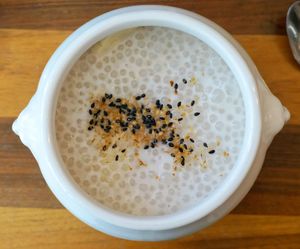 Tapioca soup (dessert) at Kapunka Vegan in Paris