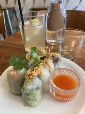Summer rolls 9,- and homemade lemonade 5,50  at Kapunka Vegan in Paris