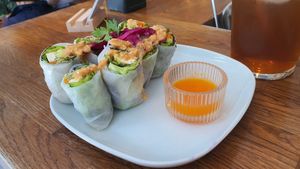 Spring rolls - the sauce was delicious! at Kapunka Vegan in Paris