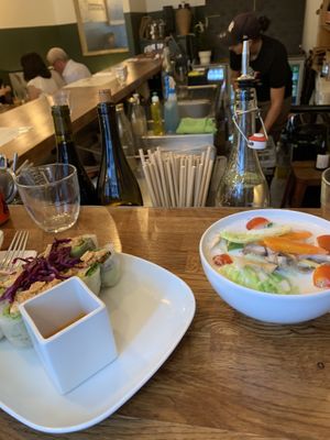 Tom Kha Soup, Summer Rolls   at Kapunka Vegan in Paris