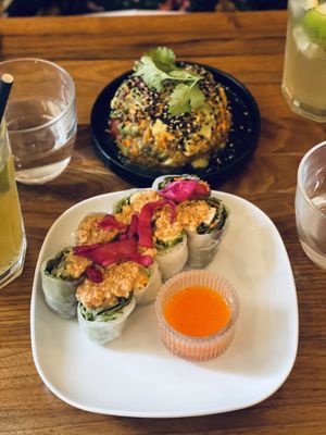 Summer rolls and avocado tartare  at Kapunka Vegan in Paris