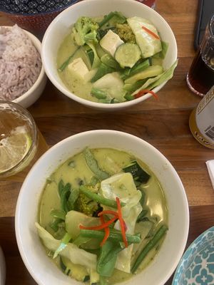 Thai Green curry with rice   at Kapunka Vegan in Paris