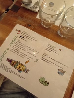 Menu at Kapunka Vegan in Paris