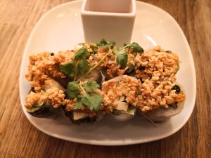 Spring/summer rolls  at Kapunka Vegan in Paris