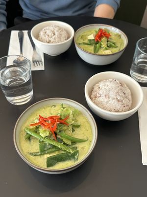 Thai green curryy  at Kapunka Vegan in Paris