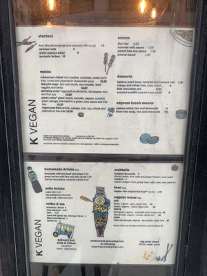 Menu  at Kapunka Vegan in Paris