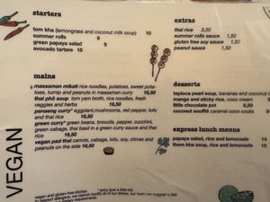 Menu, June 2025 at Kapunka Vegan in Paris