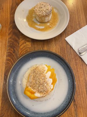 Coco Soufflee and Mango Sticky Rice  at Kapunka Vegan in Paris