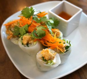 Spring rolls at Kapunka Vegan in Paris