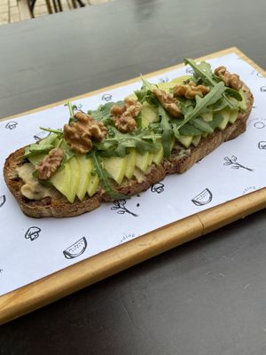 Veggie tahini sandwich with agave and walnuts at Byoko in Malaga