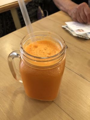 Juice with carrot, orange and ginger at Byoko in Malaga