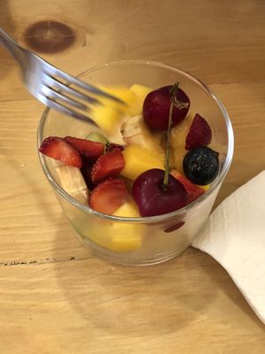 Small fruit bowl for breakfast at Byoko in Malaga