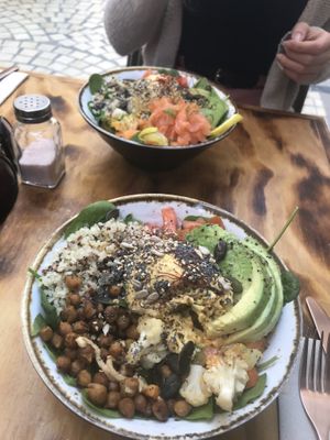 Veggie bowl!! (One behind isn’t)  at Byoko in Malaga