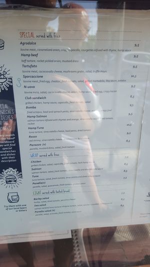 Menu at hamP in Bari