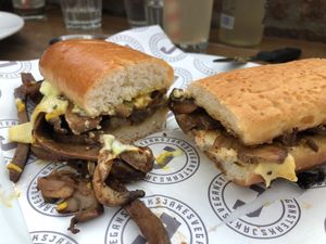 Philly cheezesteak at Honeymoon in East London