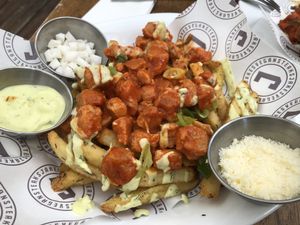 Chicken buffalo fries yummy at Honeymoon in East London
