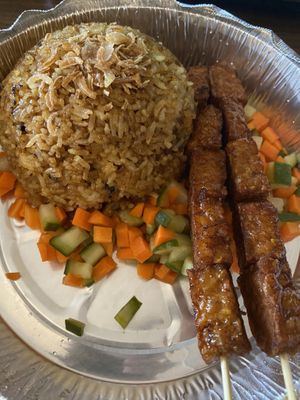 Vegan fried rice with tempeh  at BoBoKo in Harrisonburg