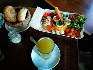Vegan food and ginger tea at Nah am Wasser - Neukölln at Nah am Wasser - Neukölln in Berlin