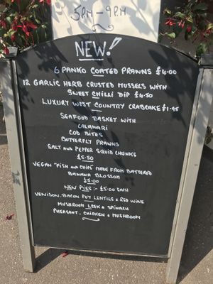 Spot the Vegan Fish n Chips aka Bish n Chips😄 at Piggy in the Middle in Porlock