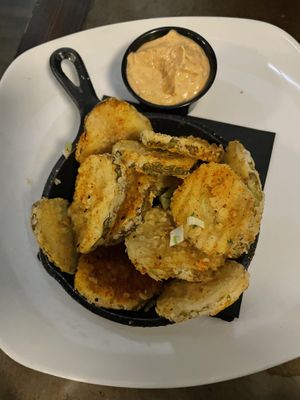 Fried pickles ! at ERIS Brewery and Cider House in Chicago
