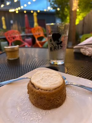 Vegan banana  Manifesto Cake   at ERIS Brewery and Cider House in Chicago