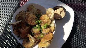 Fried Pickles at ERIS Brewery and Cider House in Chicago