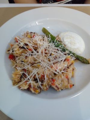 I can't remember what this was, but it was very good (minus the cheese). at Giusto Restaurante Vegano in Torrevieja