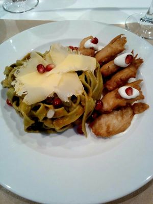 Fettuccine con heura at Giusto Restaurante Vegano in Torrevieja