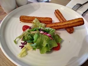 Potato Churros at Restaurant Comte Roger in Carcassonne