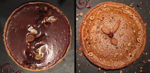 Chocolate pie and pumpkin cake at La Table à l'Envers in Marseille